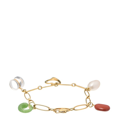Tiffany 18K Yellow Gold Elsa Peretti Five Stone Charm Bracelet 3 of 5