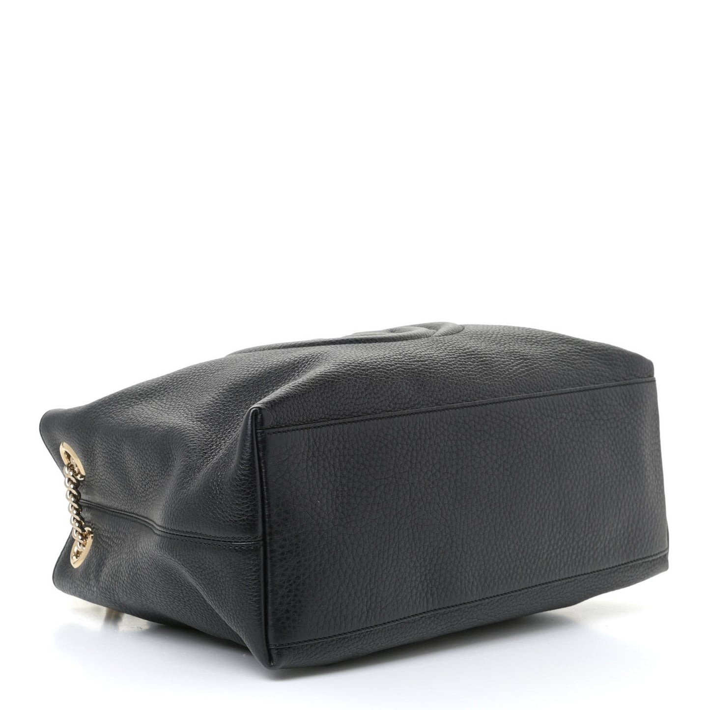 Pebbled Calfskin Medium Soho Chain Shoulder Bag Black