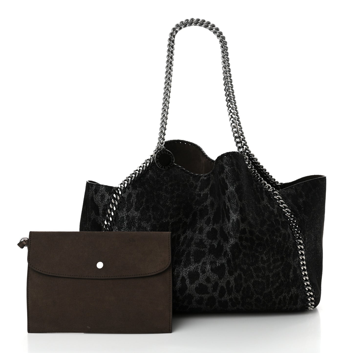 Leopard Shaggy Deer Falabella Reversible Tote Grey