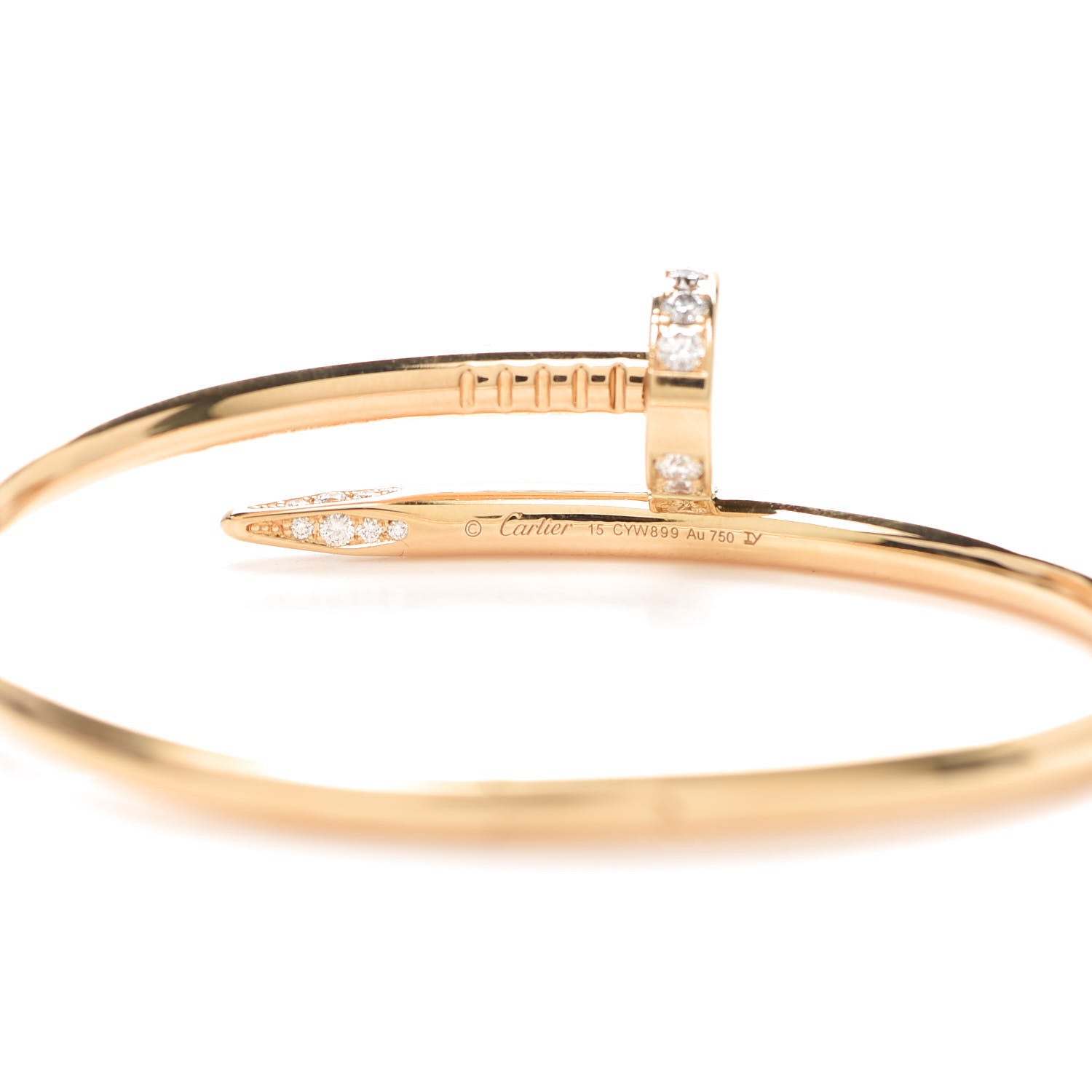 Cartier 18K Yellow Gold Diamond Juste Un Clou Bracelet 15 4 of 6