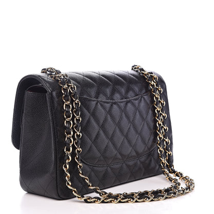 Chanel Caviar Quilted Jumbo Double Flap Black 3 of 14