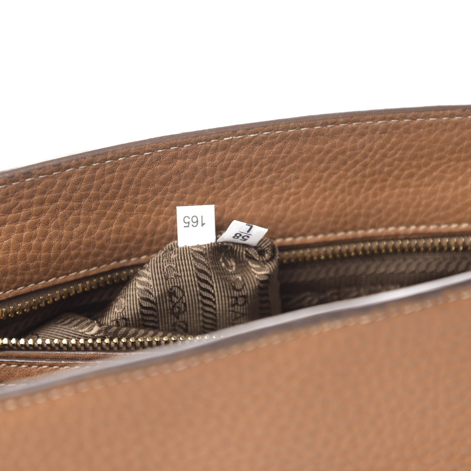 Prada Vitello Daino Sound Twin Pocket Satchel Brandy 7 of 10