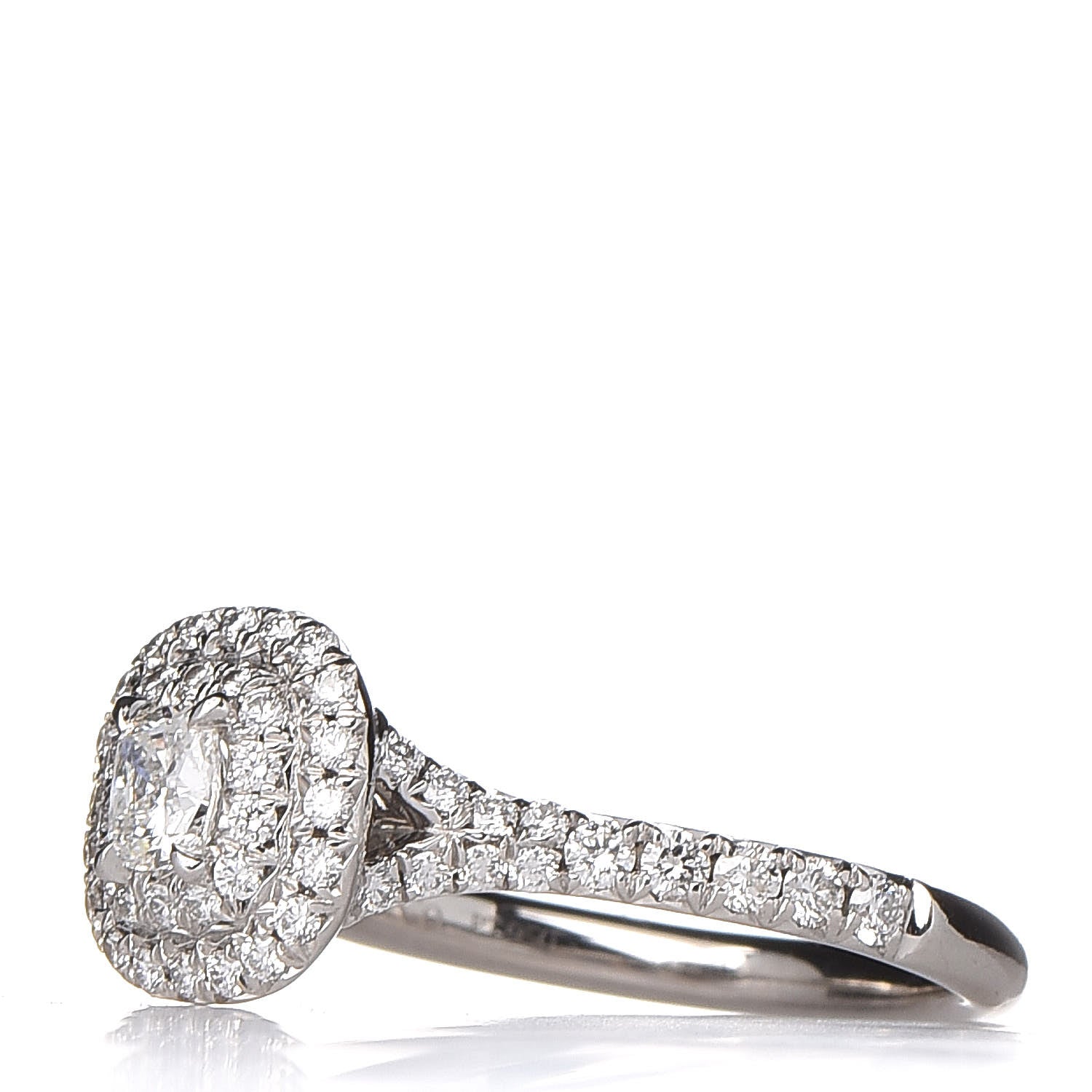 Tiffany Platinum Diamond .20ct Soleste Cushion Cut Double Halo Engagement Ring 49 4.75 3 of 7
