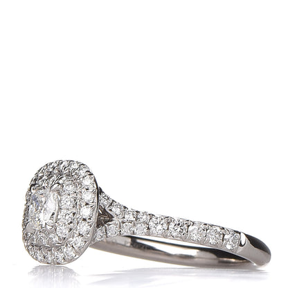 Tiffany Platinum Diamond .20ct Soleste Cushion Cut Double Halo Engagement Ring 49 4.75 3 of 7