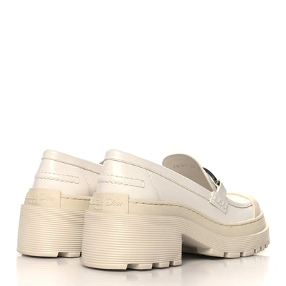 Christian Dior Brushed Calfskin Dior Code Lug Sole Platform 35mm Loafers 37 White 5 of 9