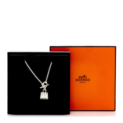 Hermes Sterling Silver Birkin Amulette Pendant Necklace 4 of 4