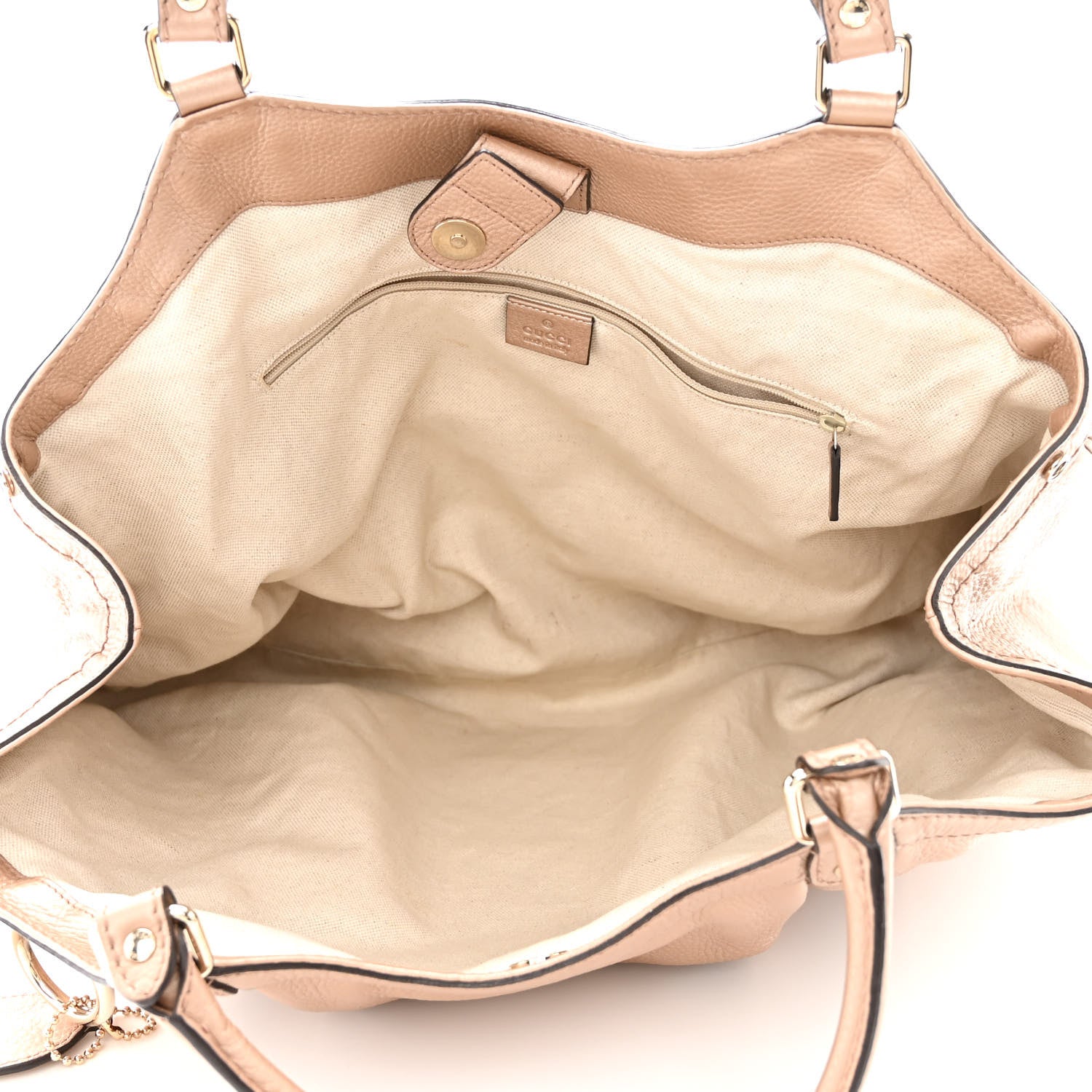 Gucci Metallic Cellarius Calfskin Large Sukey Tote Winter Rose 5 of 12