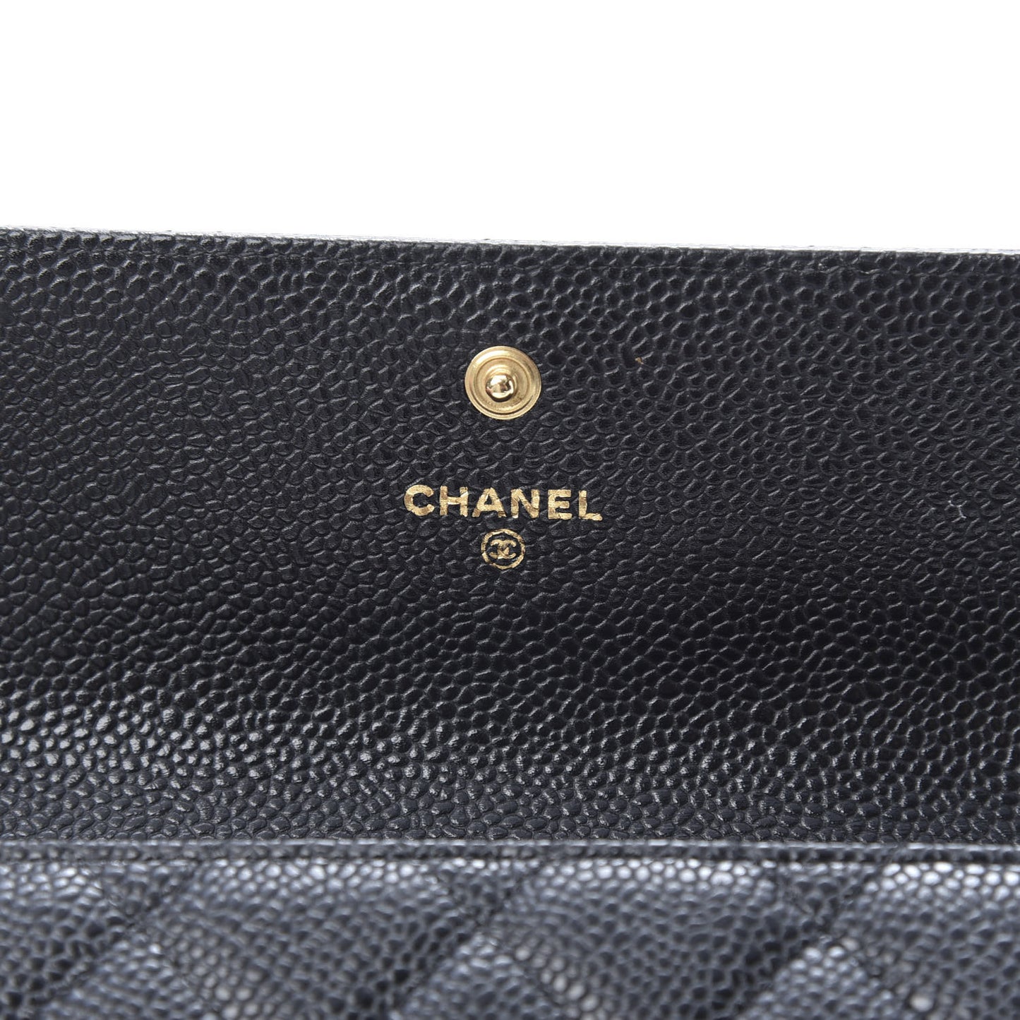 Caviar Quilted Large Flap Wallet Black