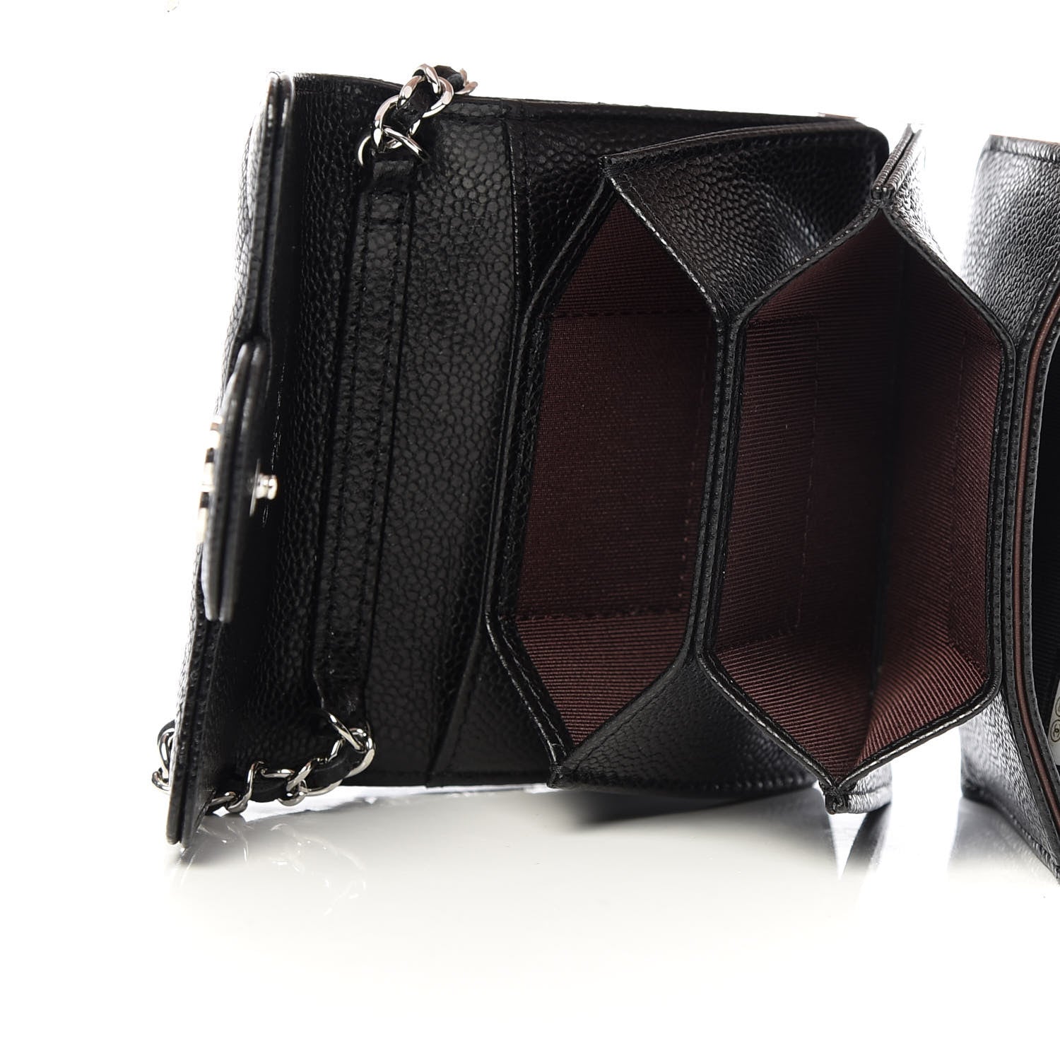 Chanel Caviar Quilted Flap Card Holder On Chain Black 5 of 8