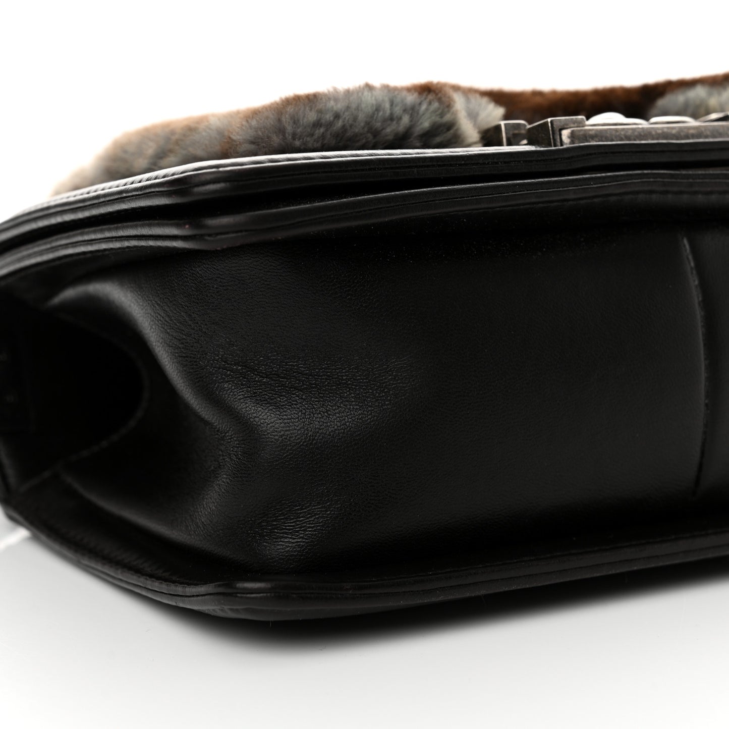 Orylag Rabbit Fur Calfskin Small Boy Flap Brown