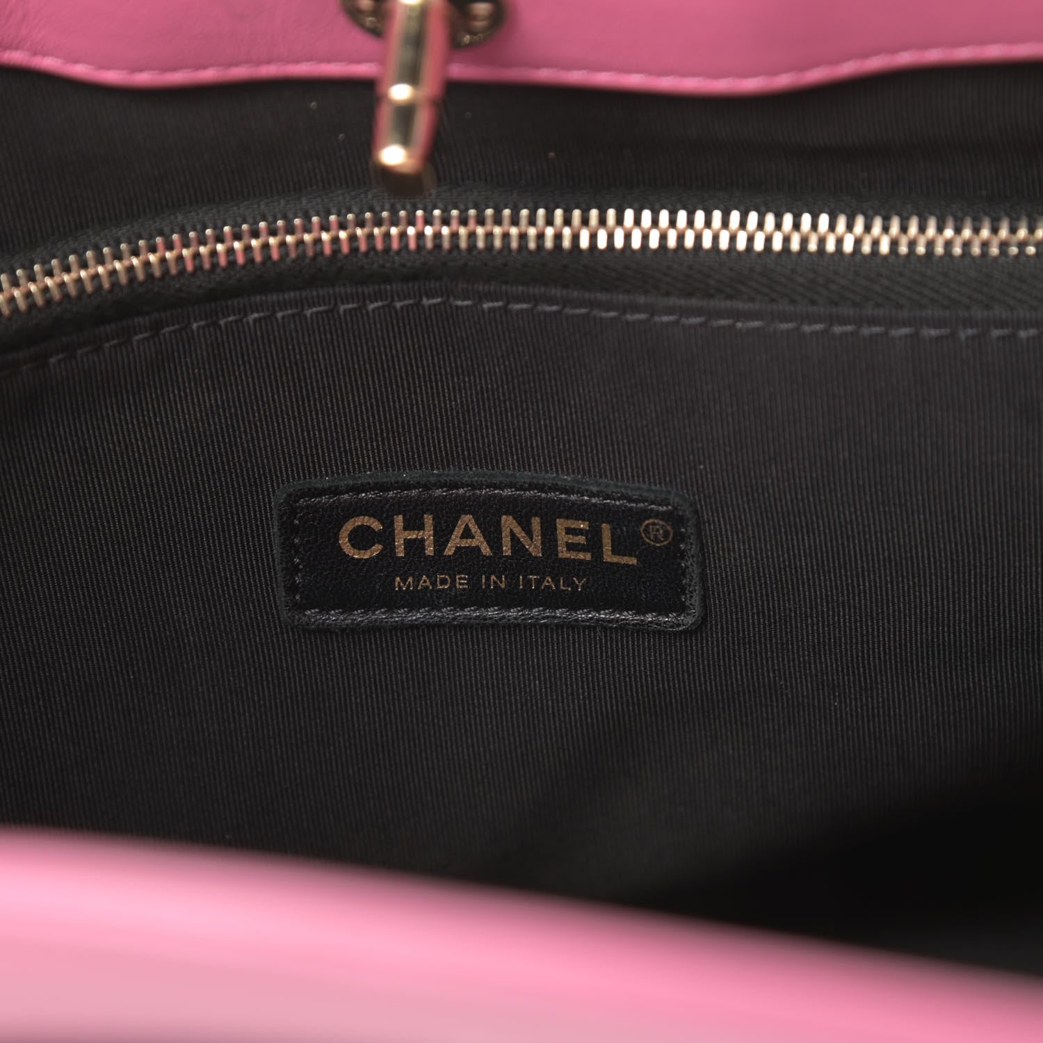 Chanel Calfskin Canvas Printed Medium 31 Shopping Bag Pink 6 of 16