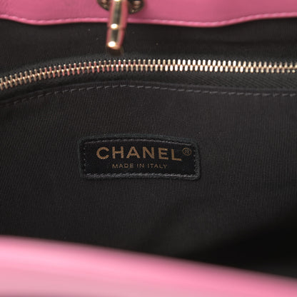 Chanel Calfskin Canvas Printed Medium 31 Shopping Bag Pink 6 of 16