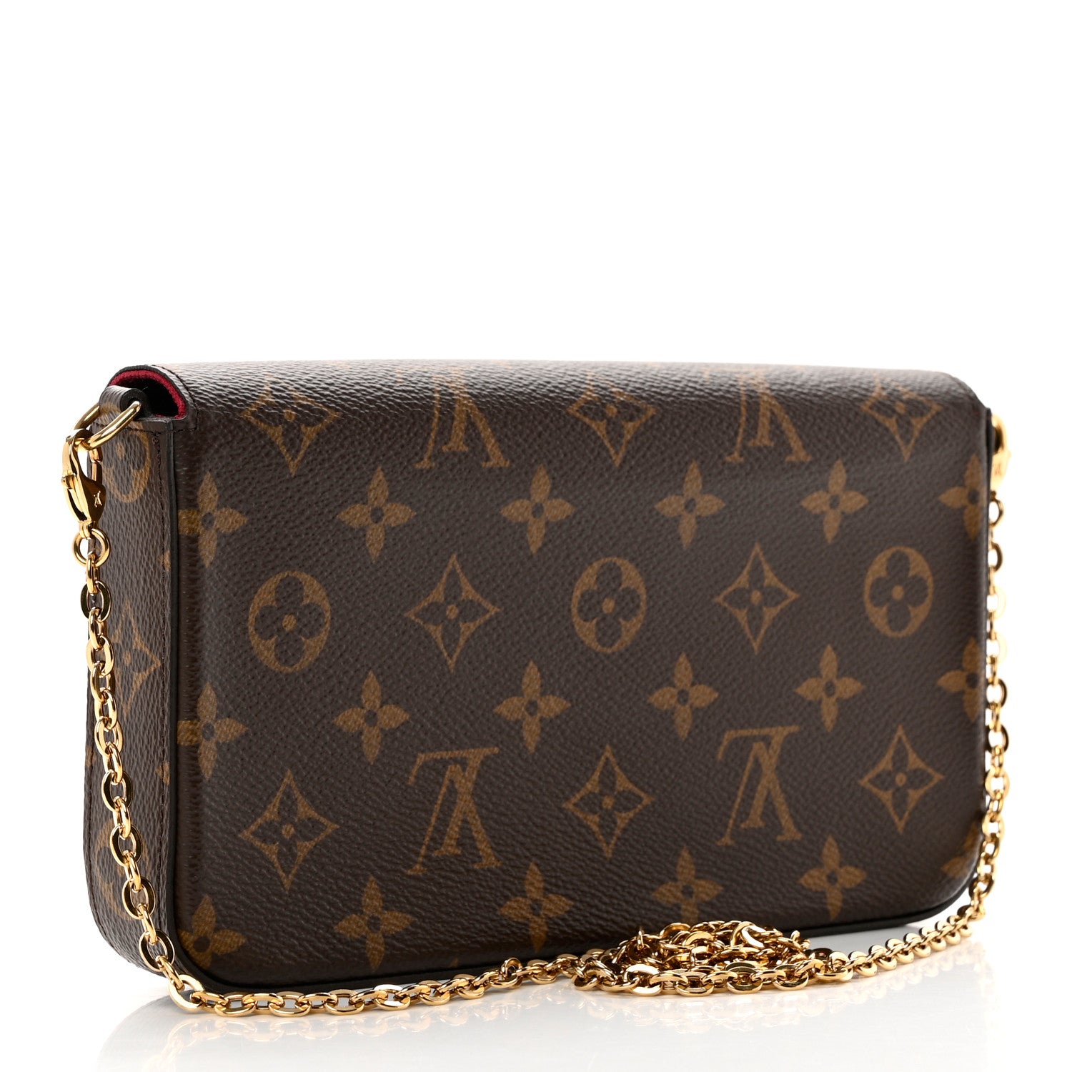 Louis Vuitton Monogram Pochette Felicie Chain Wallet Fuchsia 3 of 8