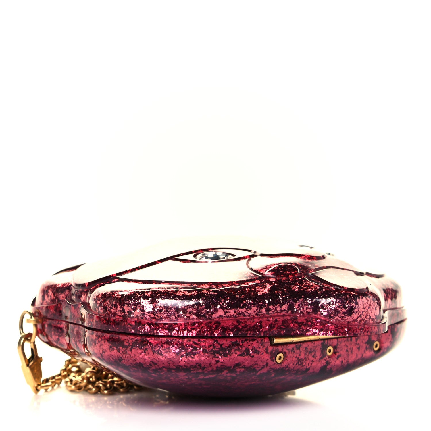 Gucci Glitter Plexiglass Kitty Clutch Red 4 of 9