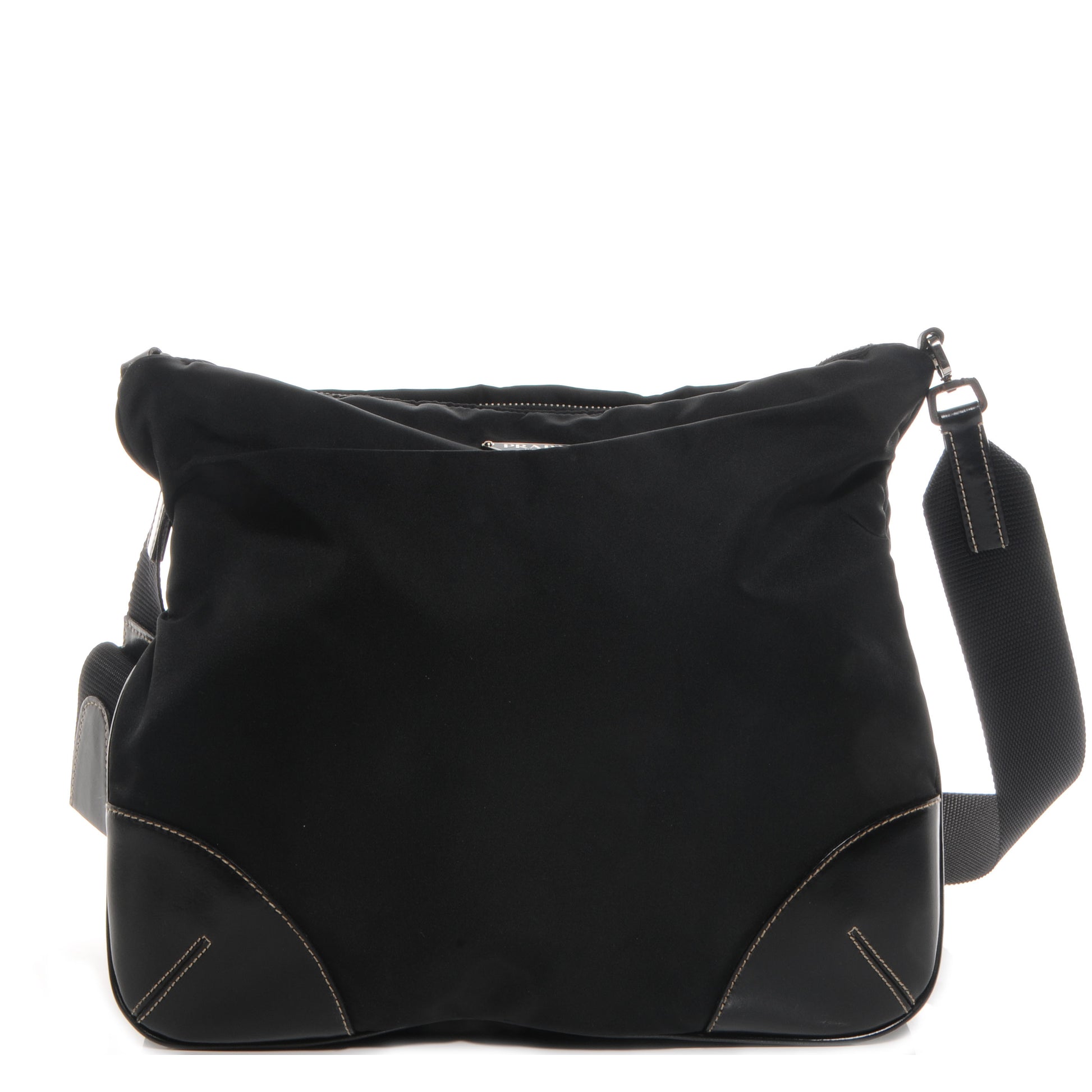 Prada Nylon Flat Messenger Bag Black 1 of 9