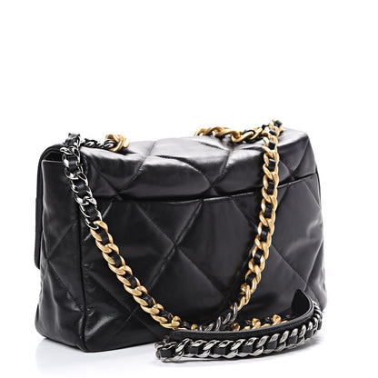 Chanel Goatskin Quilted Large 19 Flap Black 2 of 10