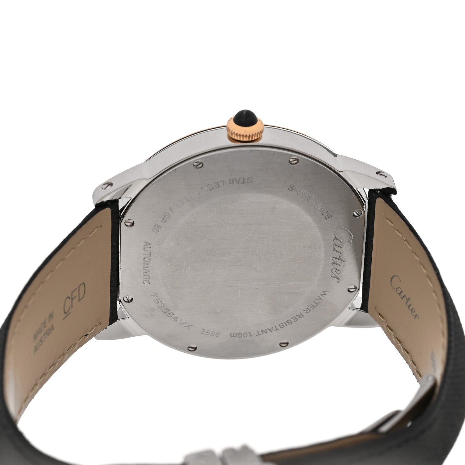 Cartier Stainless Steel 18K Pink Gold Fabric 42mm Ronde Croisiere De Cartier Automatic Watch Grey 4 of 4