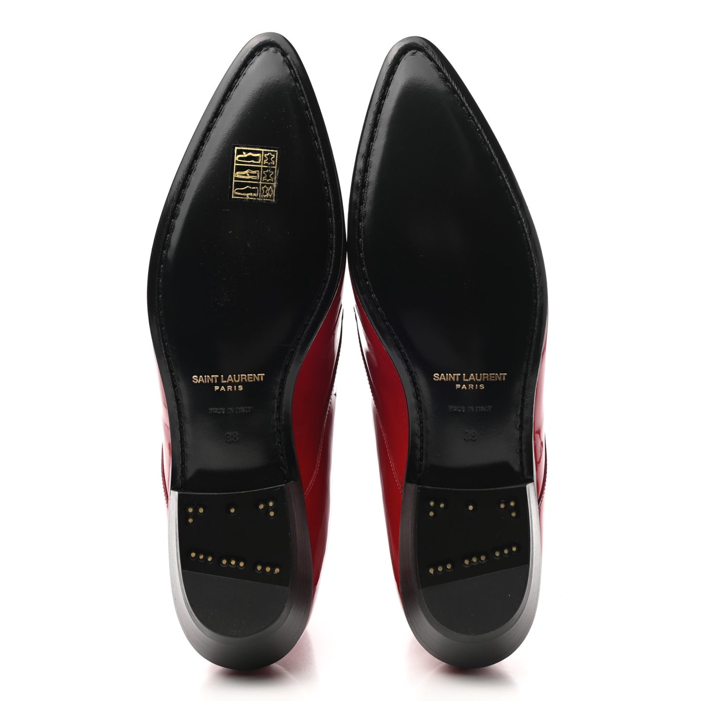 Patent Calfskin Joan Ankle Boots 38 Red