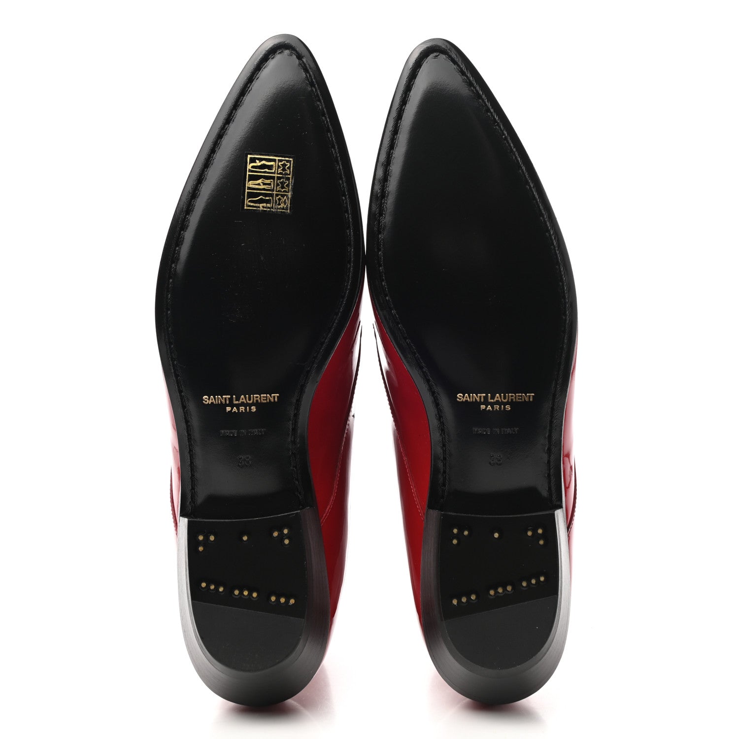 Saint Laurent Patent Calfskin Joan Ankle Boots 38 Red 6 of 11
