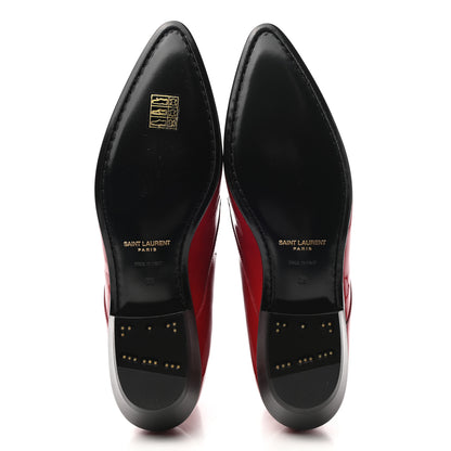 Saint Laurent Patent Calfskin Joan Ankle Boots 38 Red 6 of 11