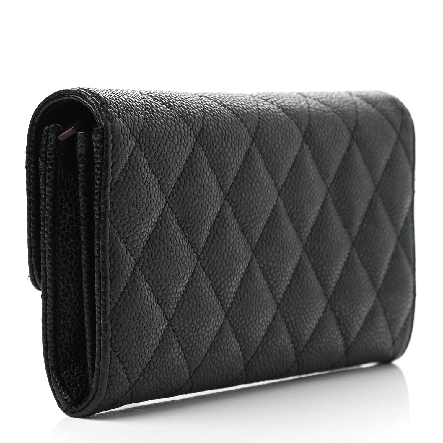 Chanel Caviar Quilted Large Gusset Flap Wallet Black 3 of 8