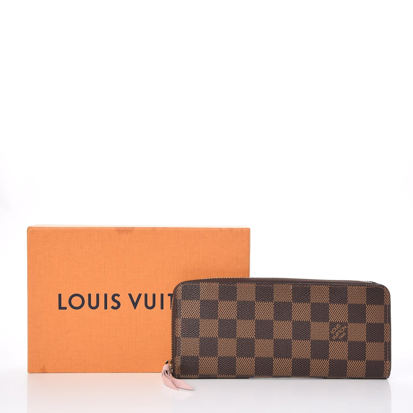 Damier Ebene Clemence Wallet Rose Ballerine