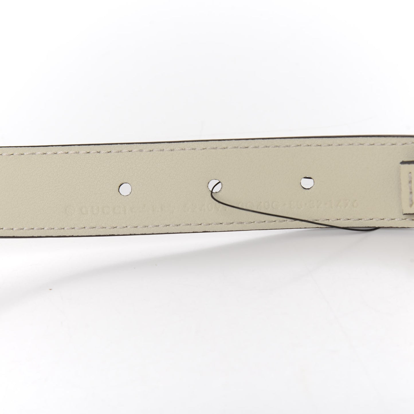 Calfskin Torchon Double G Chain 25mm Belt 80 32 Mystic White
