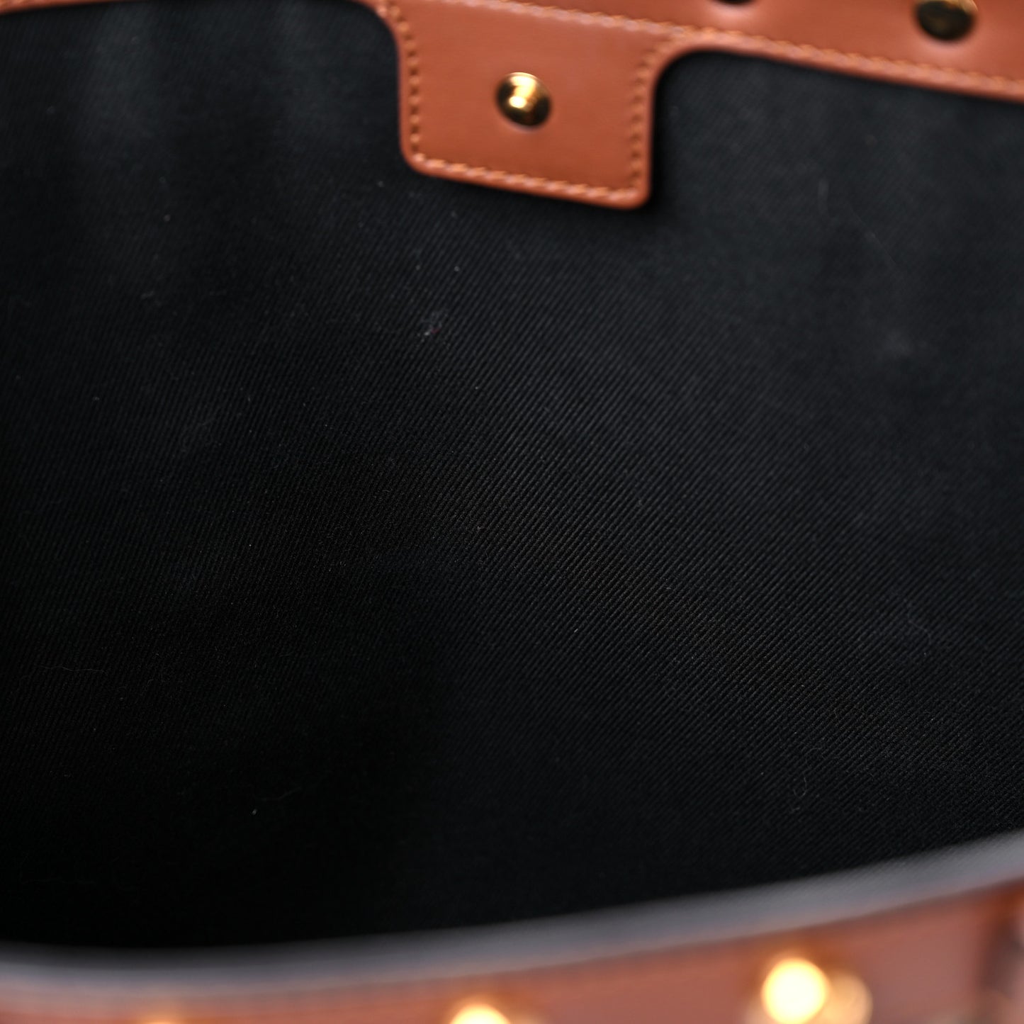 E-Canvas Monogram Studded Book Tote Bridle Brown