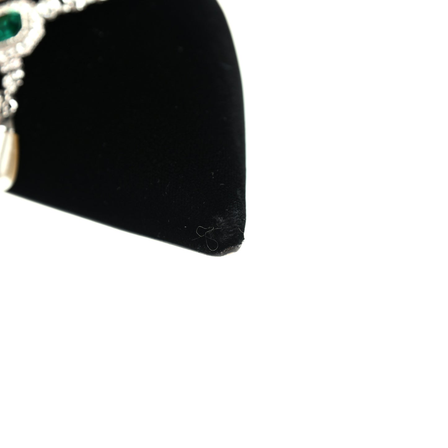 Velvet Crystal Embellished Love 100 Pumps 41 Black