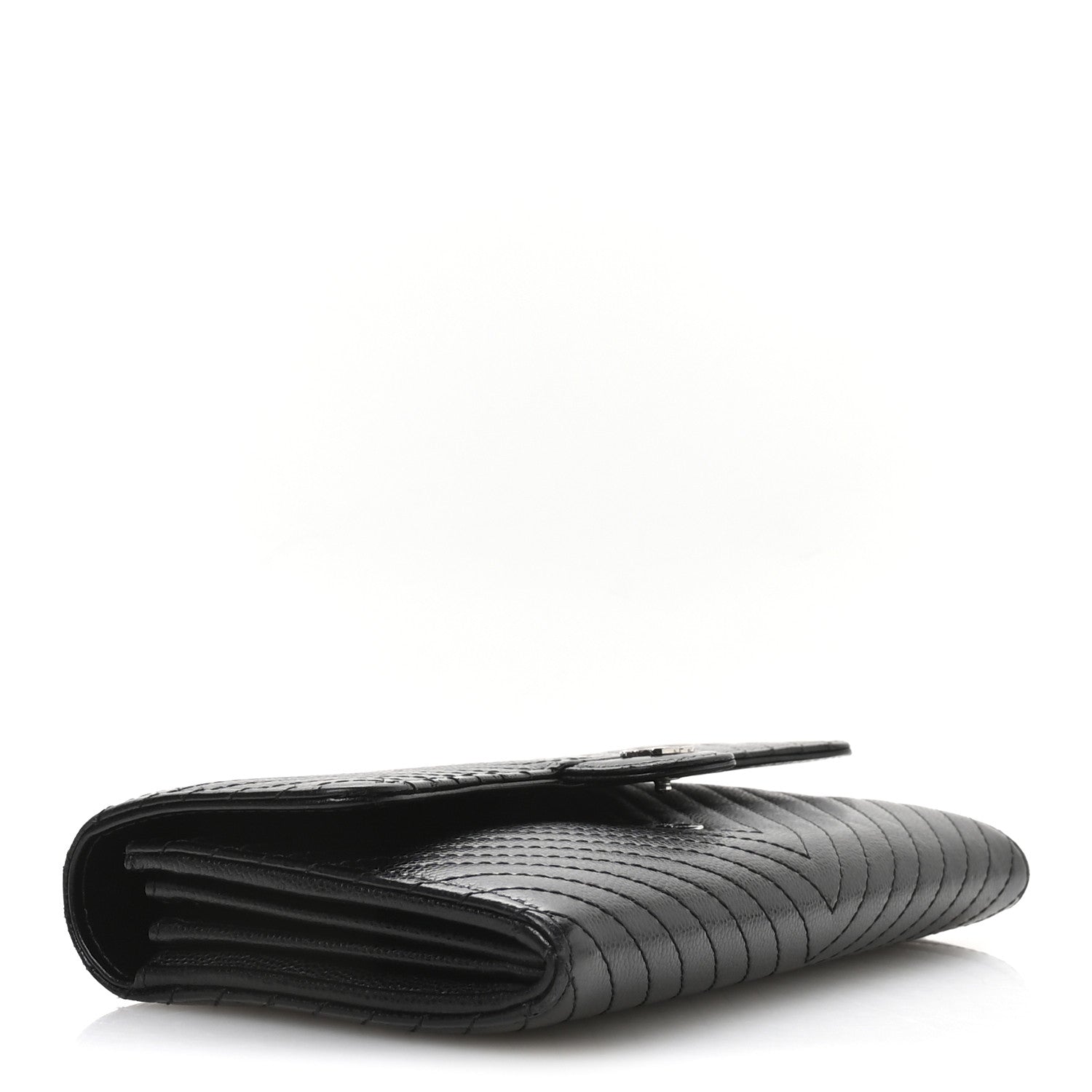 Chanel Caviar Chevron Quilted Large Flap Wallet Black 4 of 9