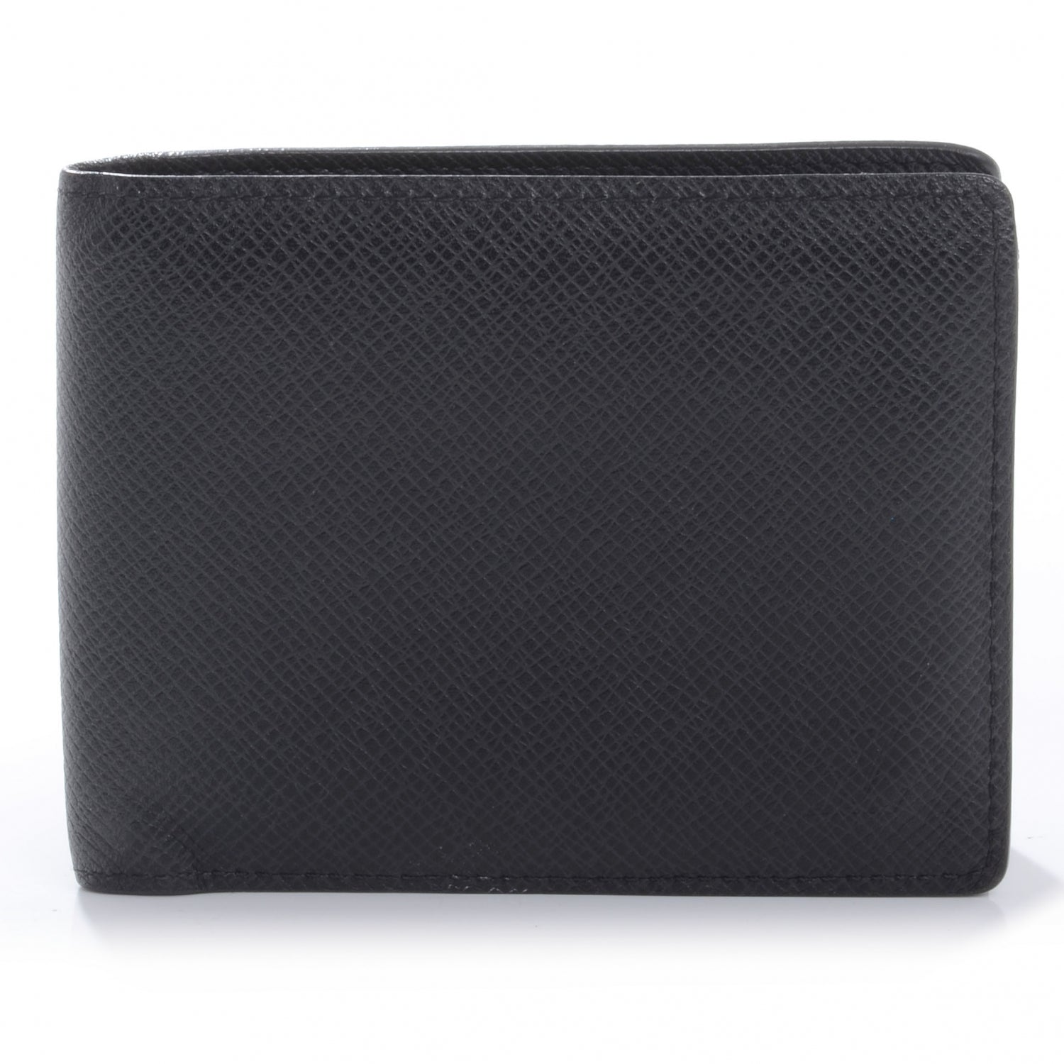 Louis Vuitton Taiga Mens Billfold Wallet 3 Flap Black 1 of 7