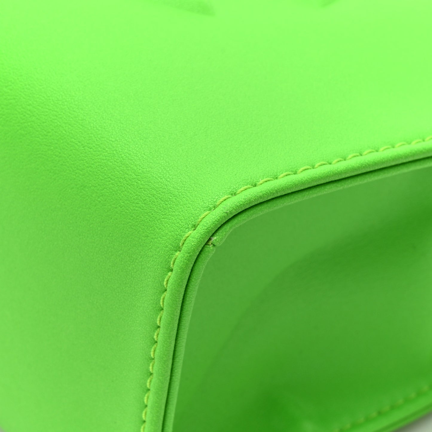 Vegan Leather Small Shopping Bag Highlighter Green