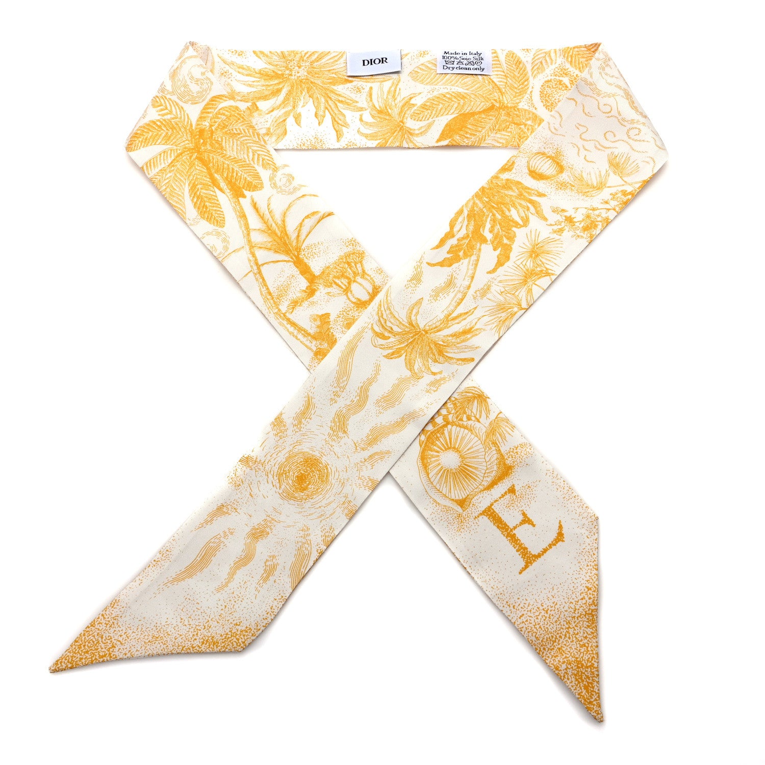 Christian Dior Silk ABCDior E Mitzah Scarf Jaune 1 of 3