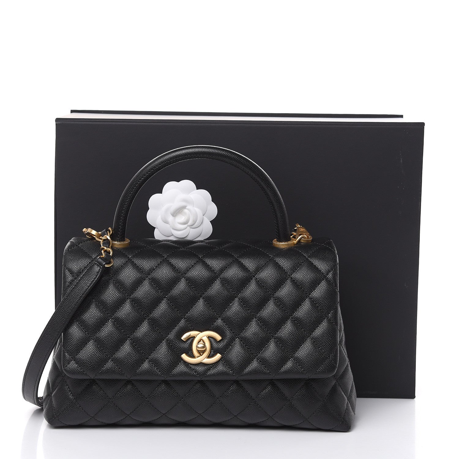 Chanel Caviar Quilted Small Coco Handle Flap Black 14 of 14