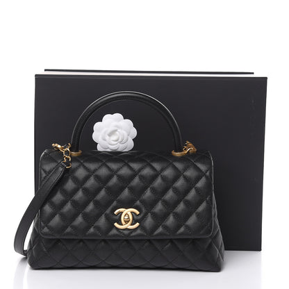 Chanel Caviar Quilted Small Coco Handle Flap Black 14 of 14