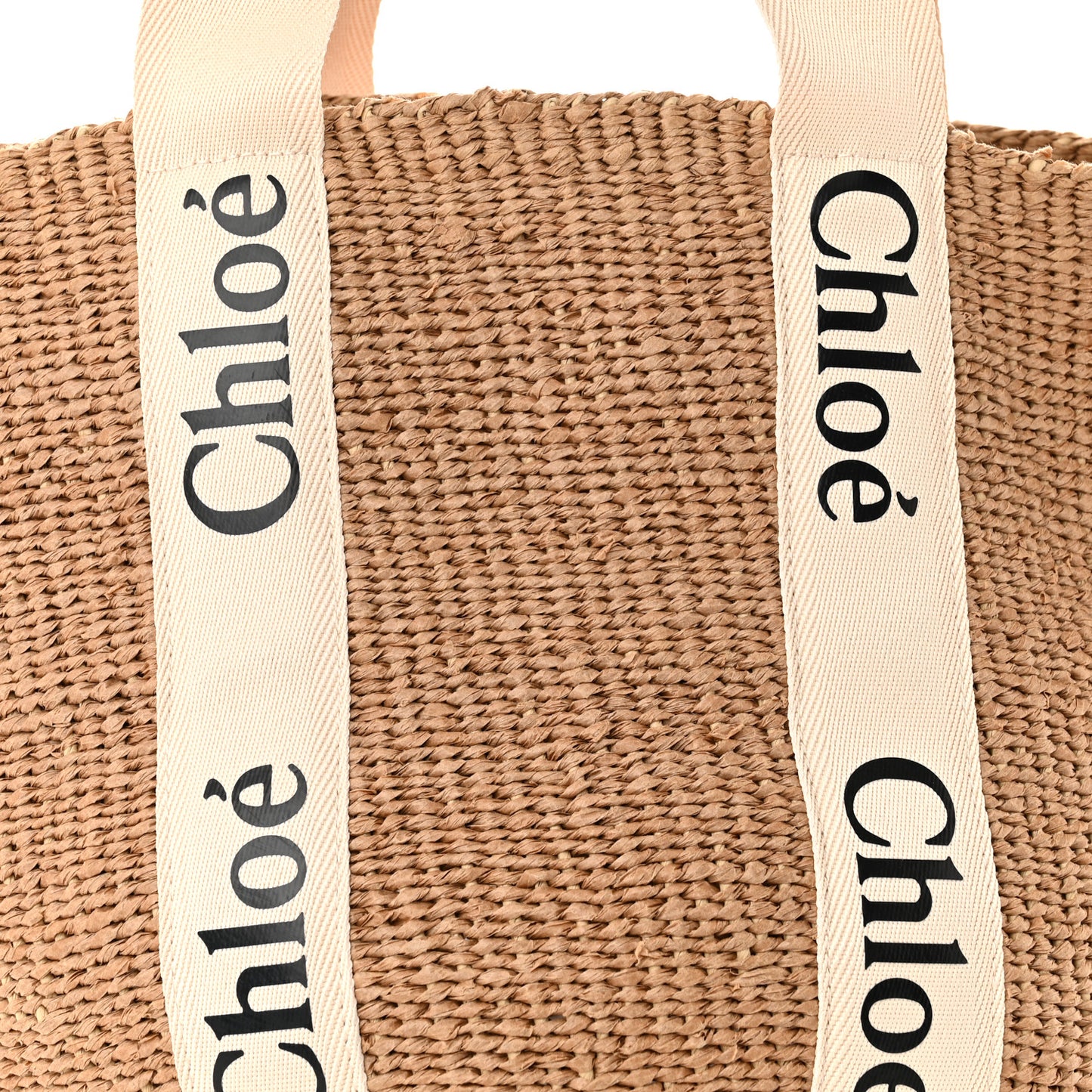 Raffia Large Woody Tote White