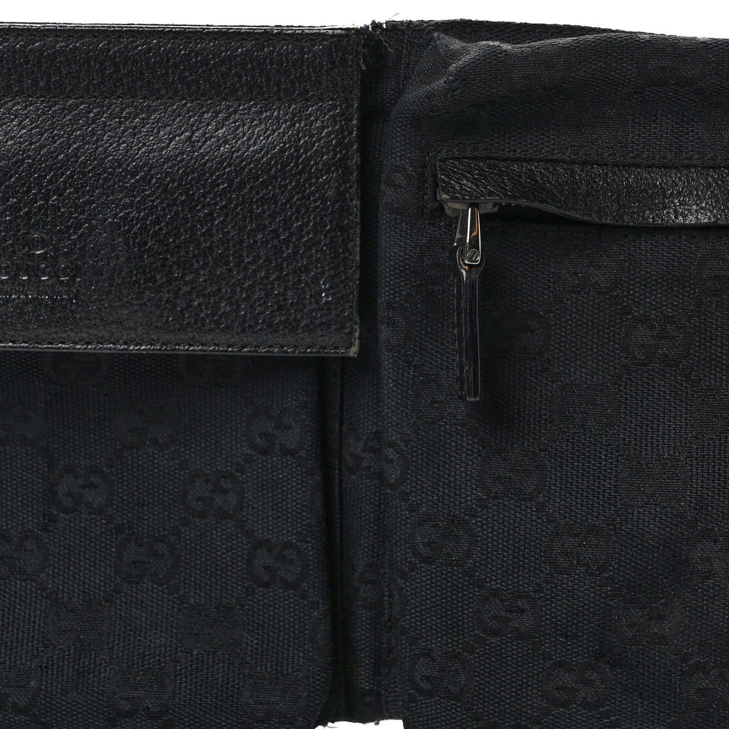 GG Monogram Double Pocket Belt Bag Black