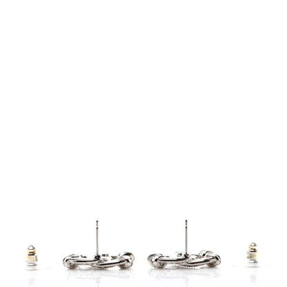 Chanel Crystal CC Earrings Silver 3 of 5