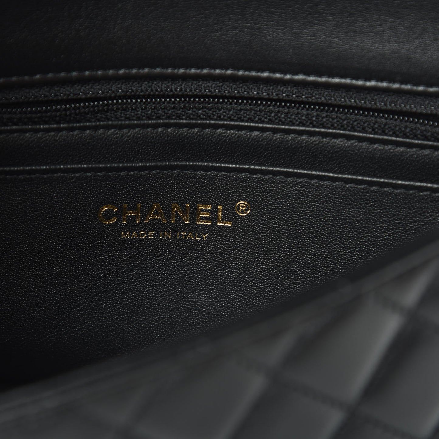 Lambskin Quilted Mini Rectangular Flap Black