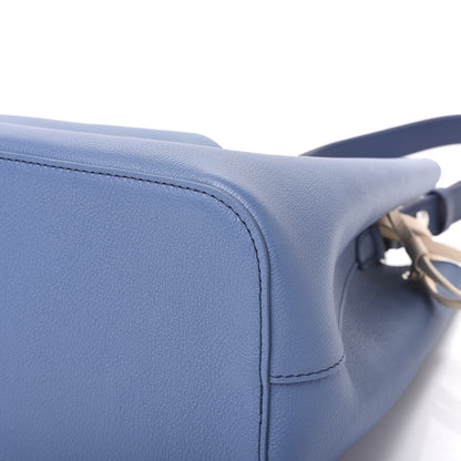Louis Vuitton Calfskin Lockme Bucket Blue Jean 6 of 10