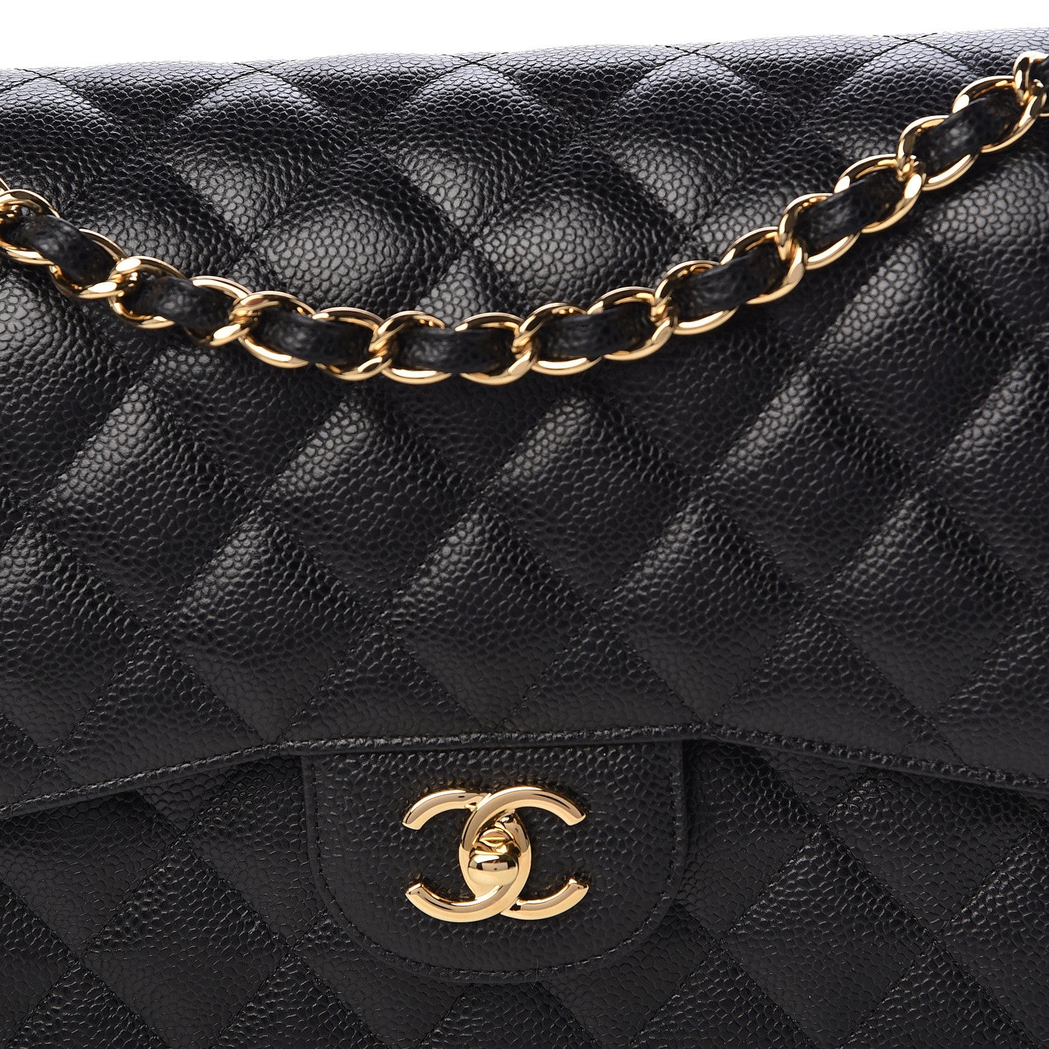 Chanel Caviar Quilted Jumbo Double Flap Black 11 of 12