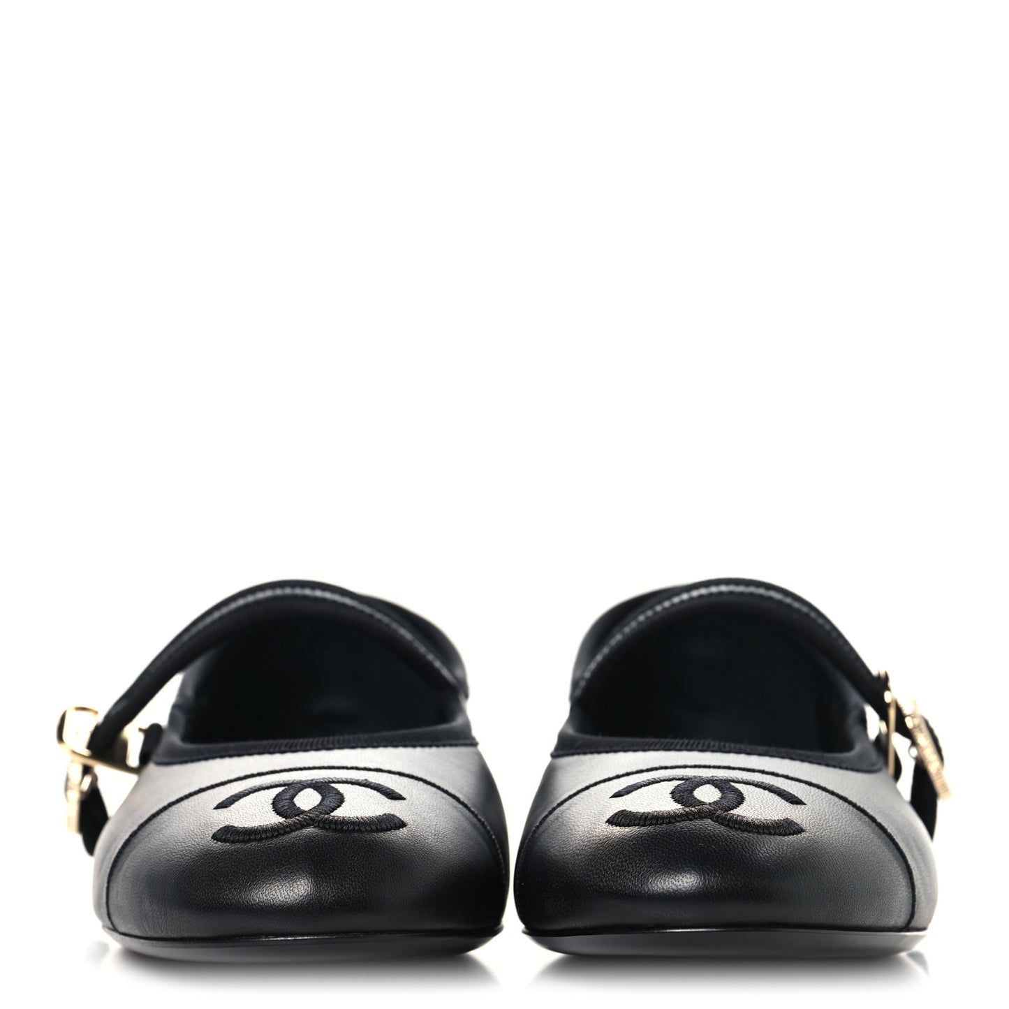 Lambskin Mary Jane Flats 37.5 Black