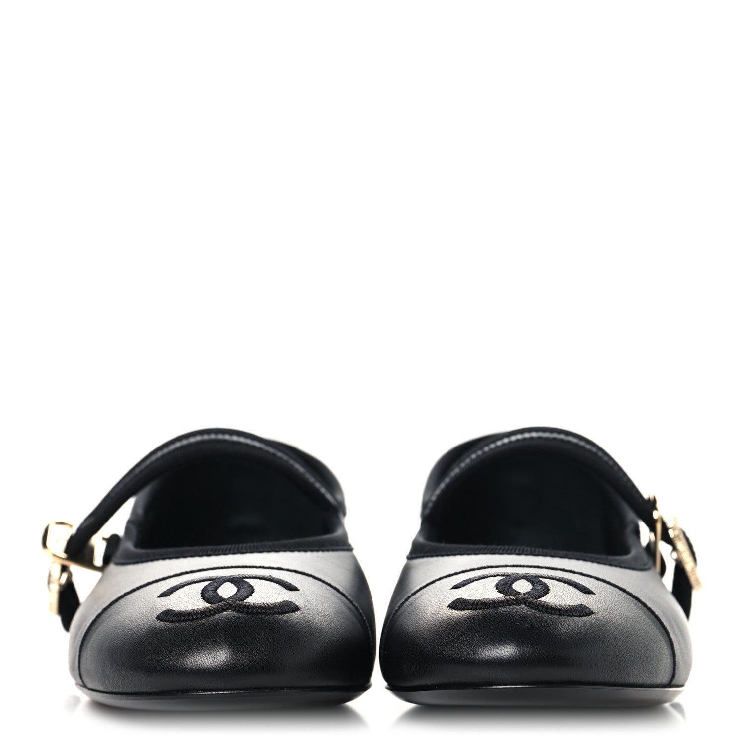 Chanel Lambskin Mary Jane Flats 37.5 Black 3 of 10