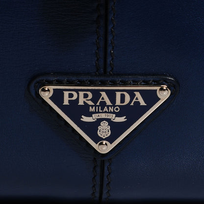 Prada Box Calfskin Travel Weekender Bag Bluette 7 of 9