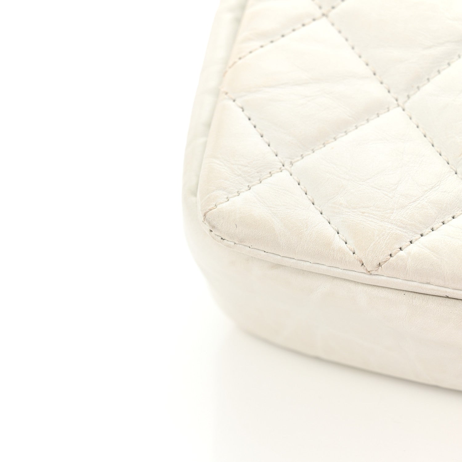 Chanel Aged Calfskin Quilted Medium Pondichery Flap White 11 of 12