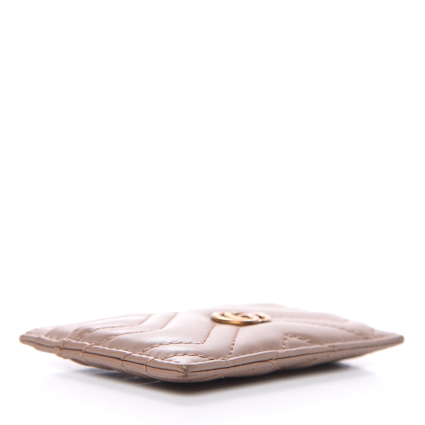 Calfskin Matelasse GG Marmont Card Holder Porcelain Rose
