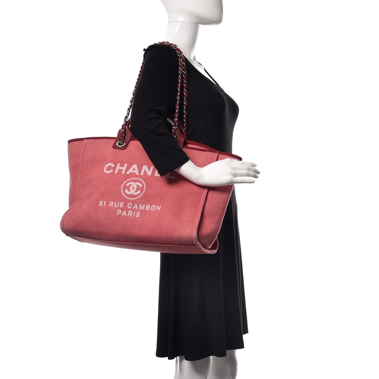 Canvas Large Deauville Tote Red