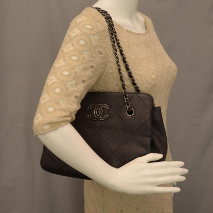 Chanel Leather Large Shopper Tote Black 2 of 9
