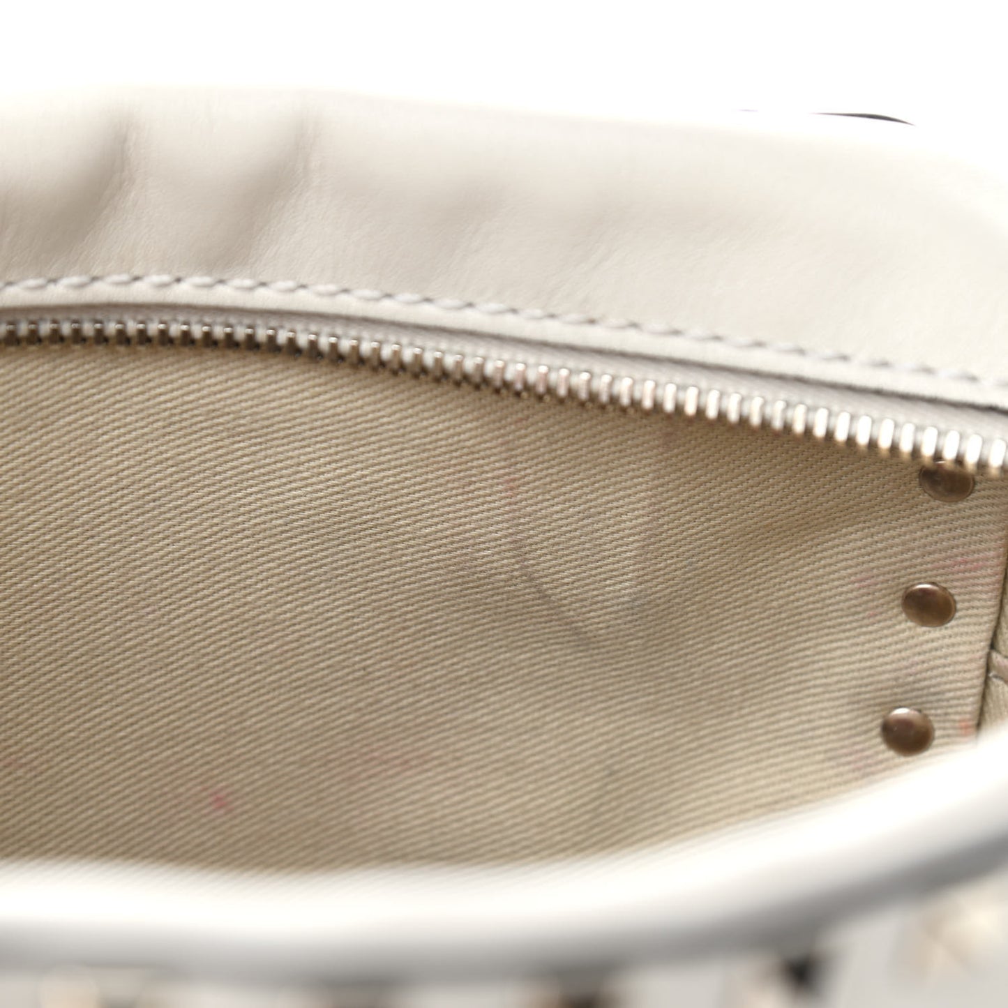 Calfskin Rockstud Top Handle Camera Crossbody Bag Ivory