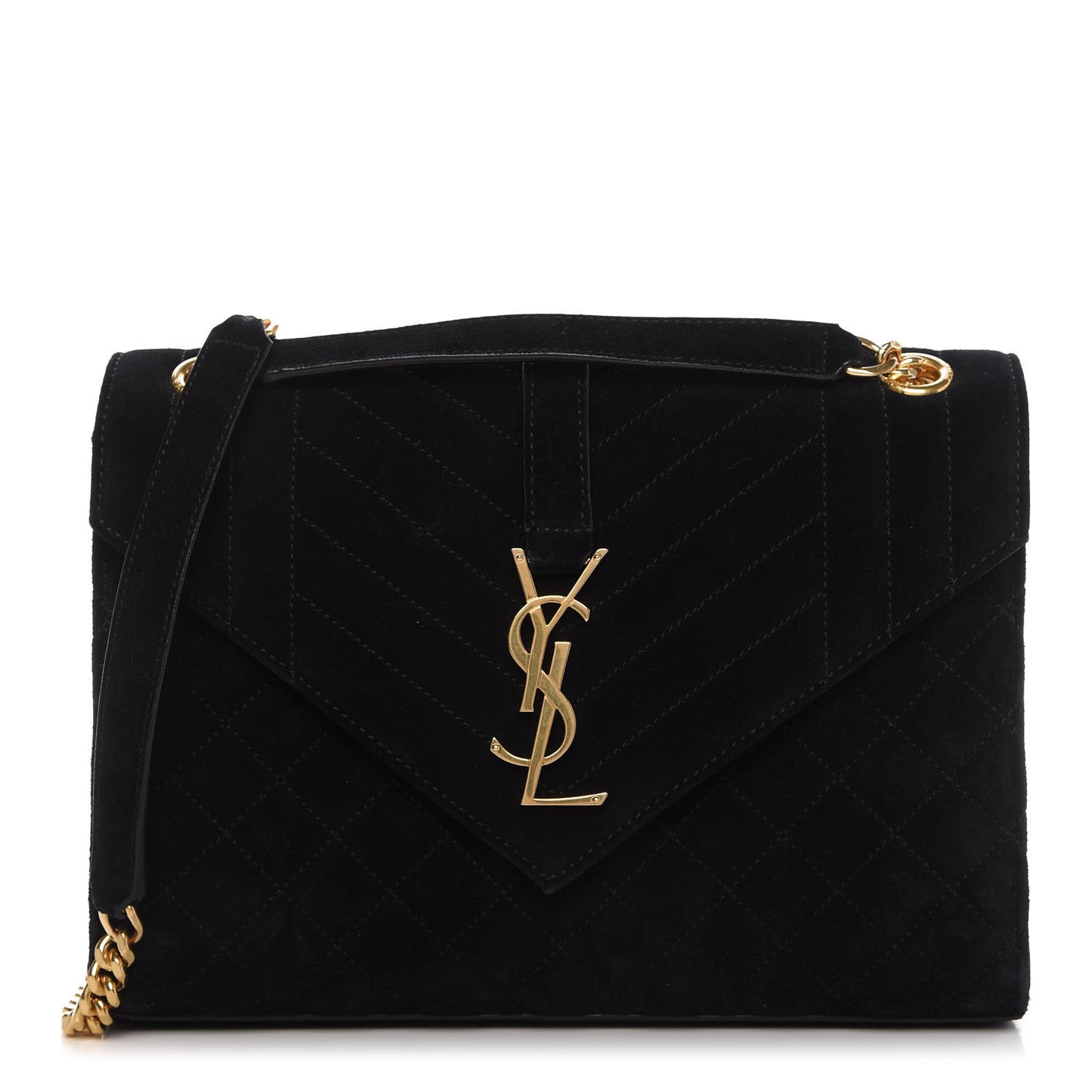Suede Mixed Matelasse Triquilt Medium Monogram Satchel Black